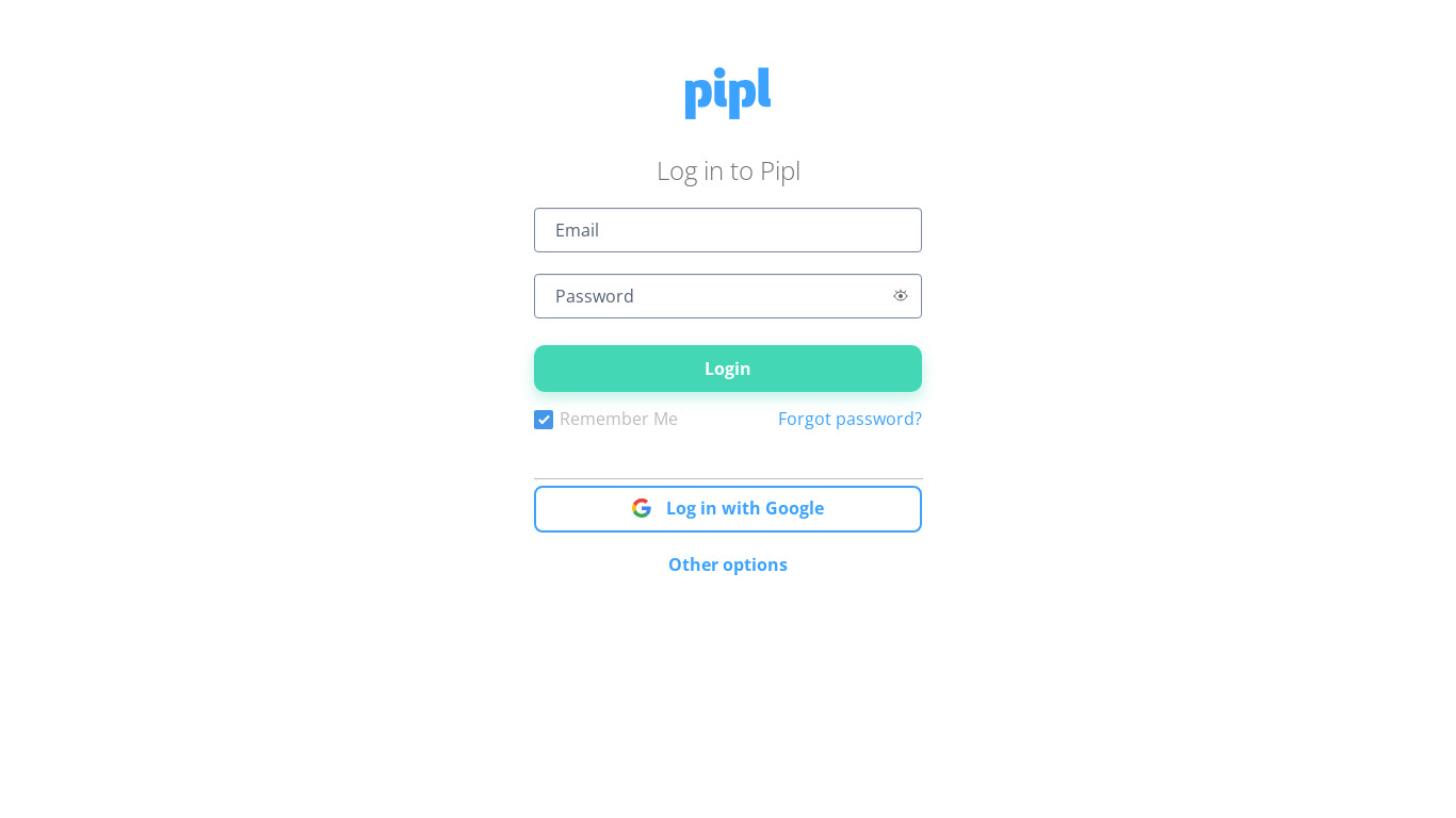 PIPL Professional People Search Engine Landing page