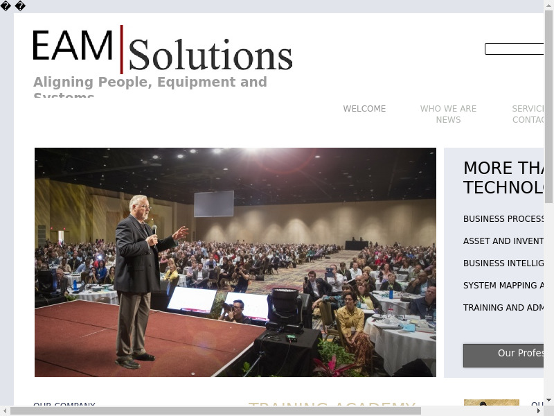 EAM Solutions Landing page