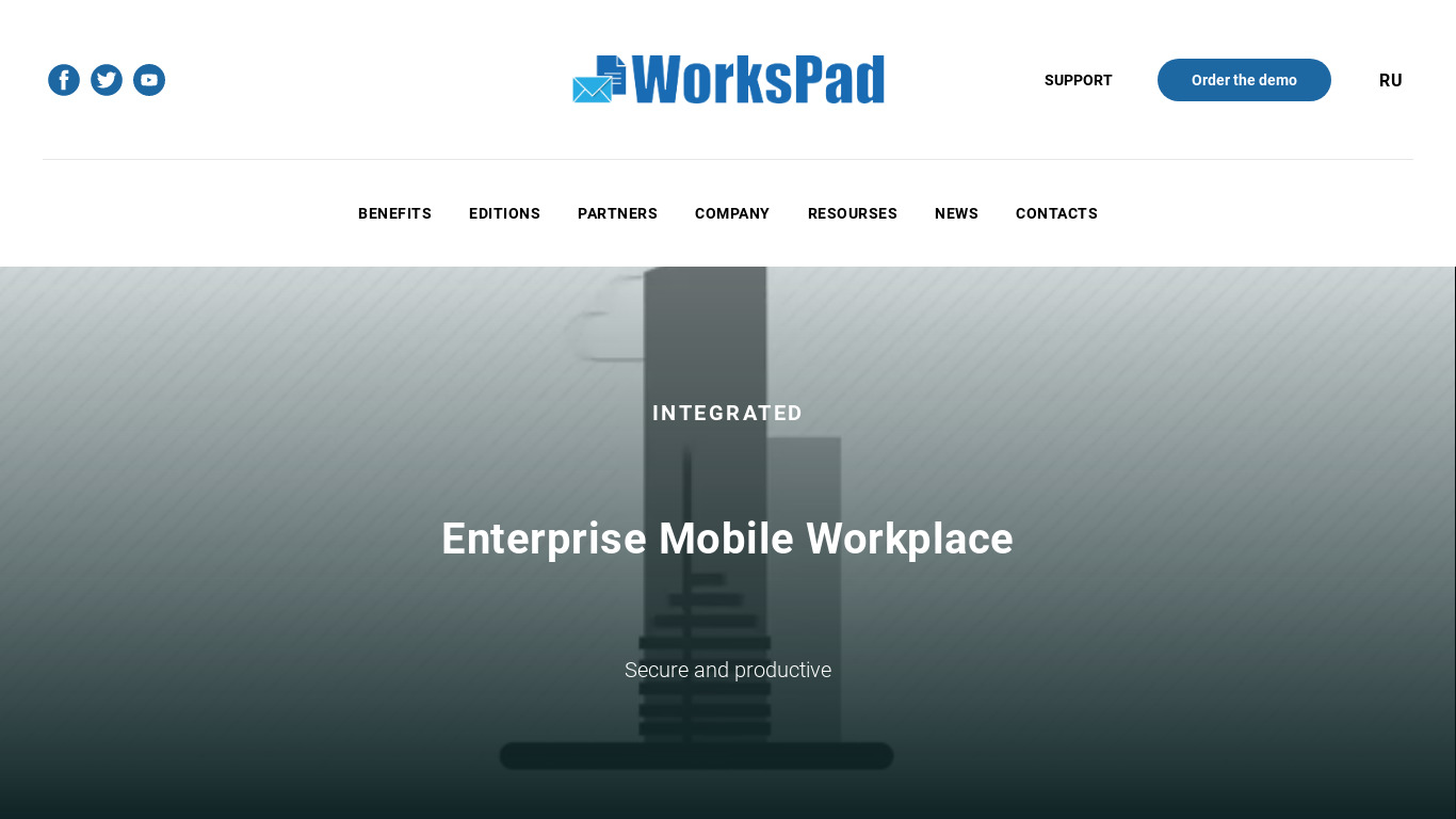 WorksPad Landing page