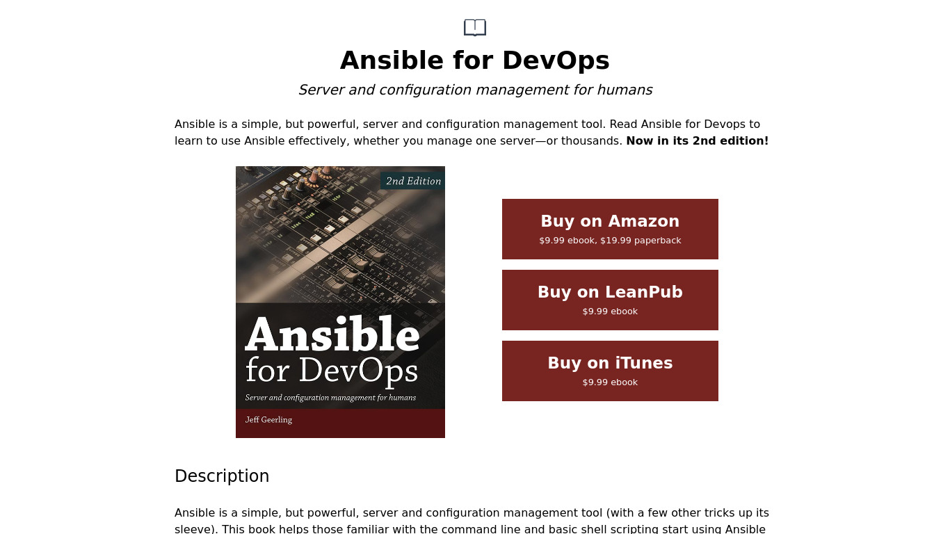 Ansible for DevOps Landing page
