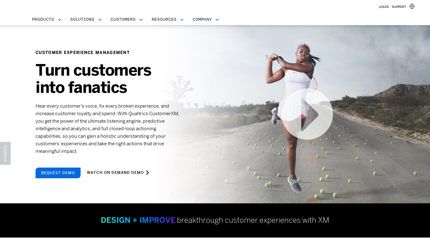 Qualtrics Customer Experience Landing page
