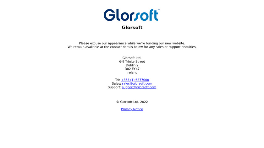 Glorsoft Velocity Landing Page