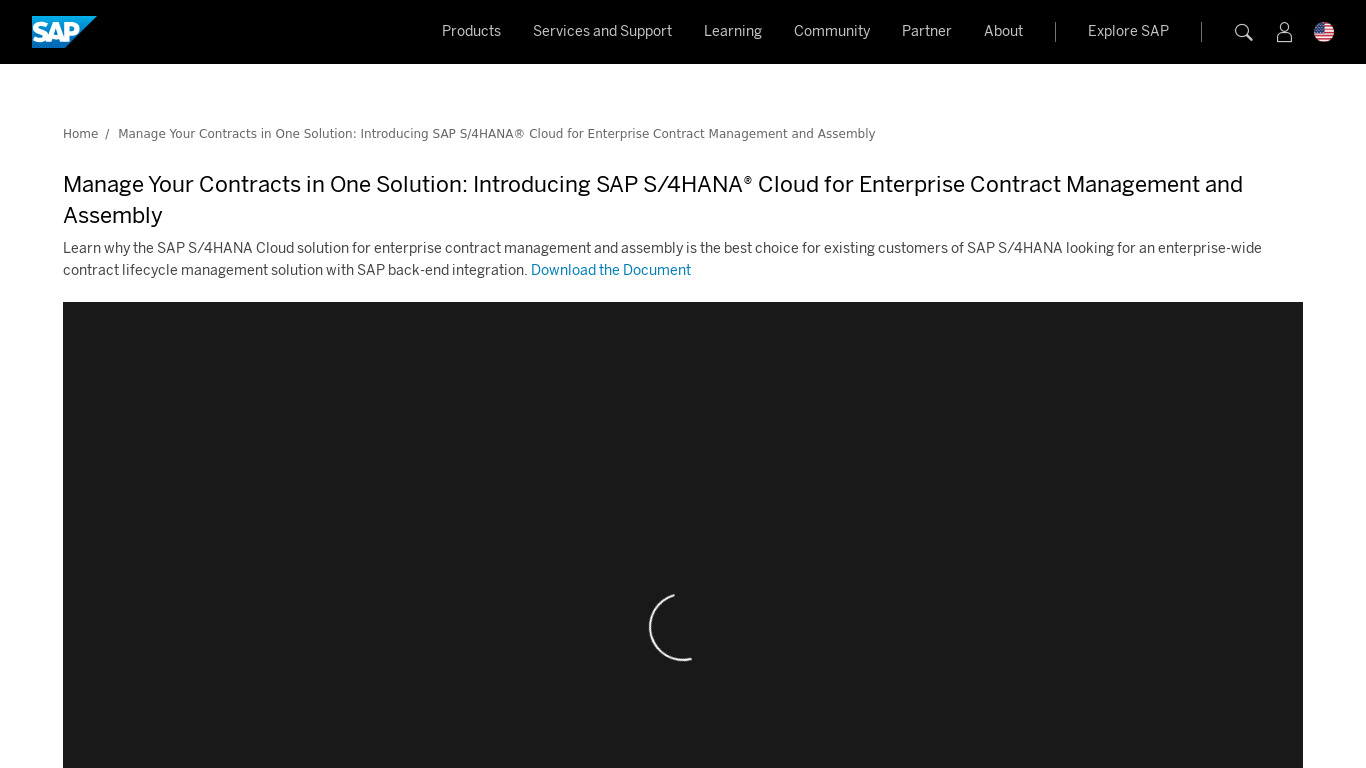 SAP Contract Lifecycle Management Landing page