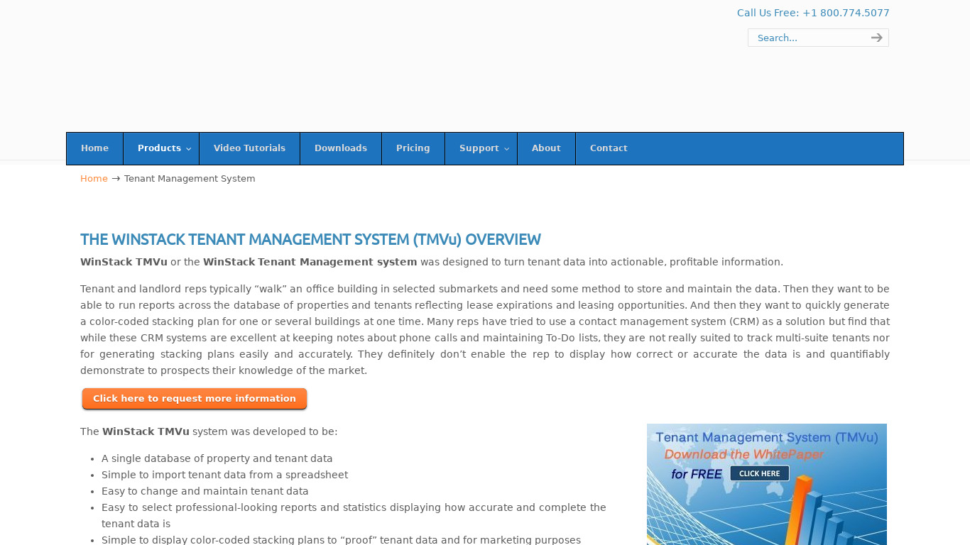 Tenant Management System Landing page