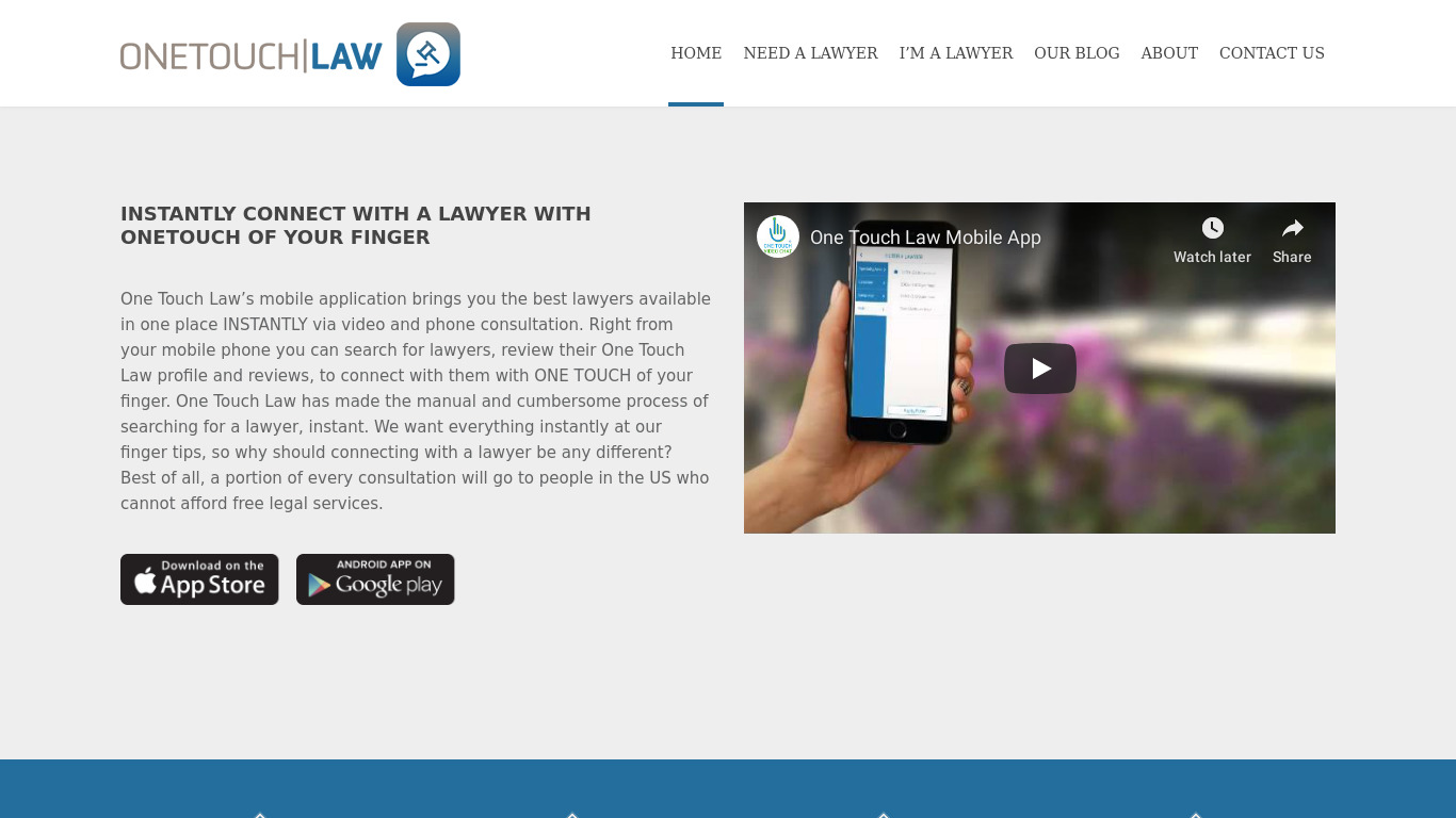 One Touch Law Landing page