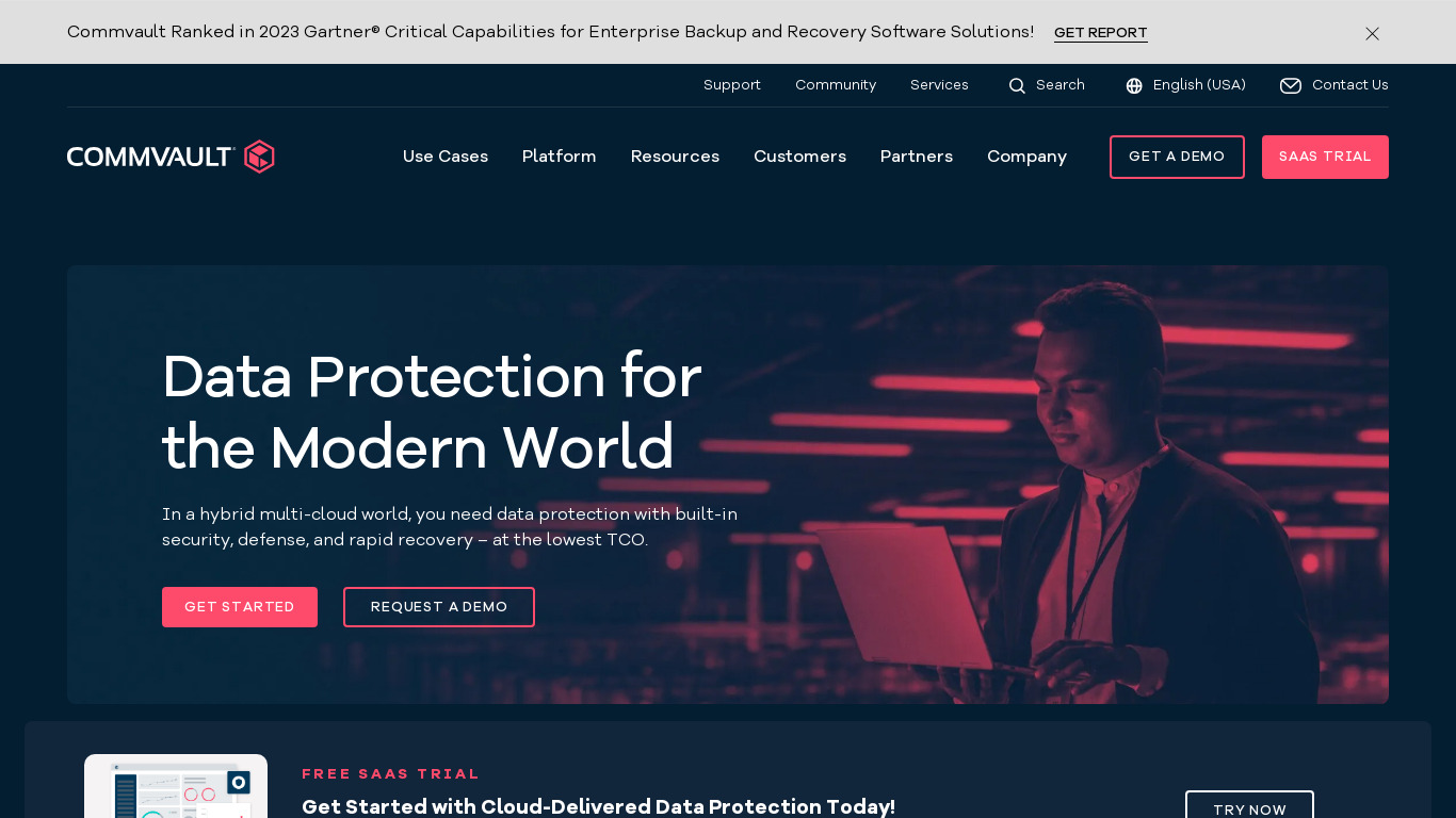 CommVault Landing page