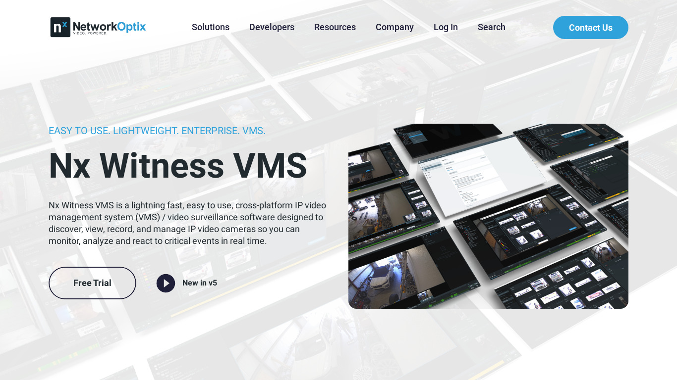 Nx Witness VMS Landing page