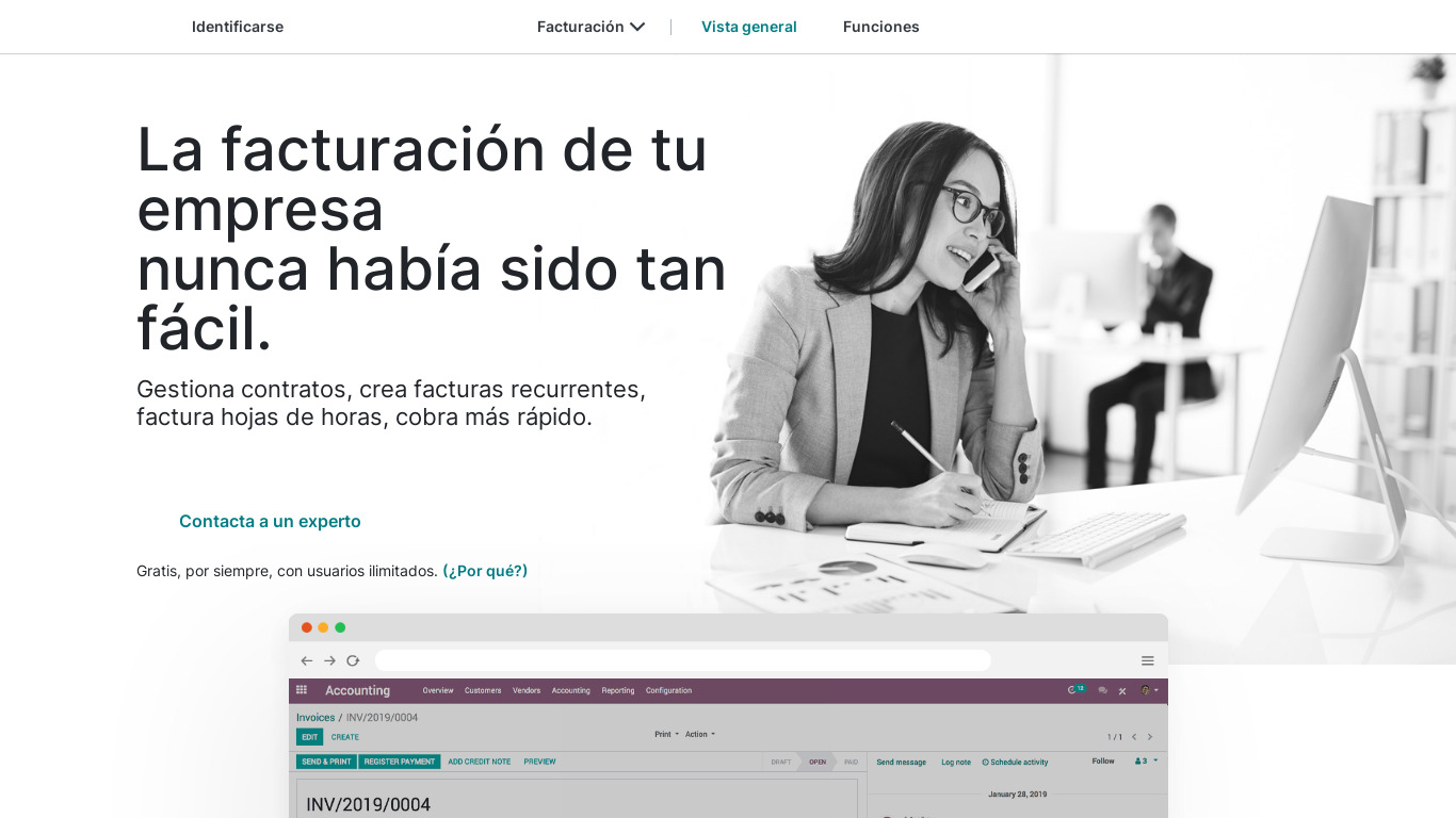 Odoo Invoicing Landing page