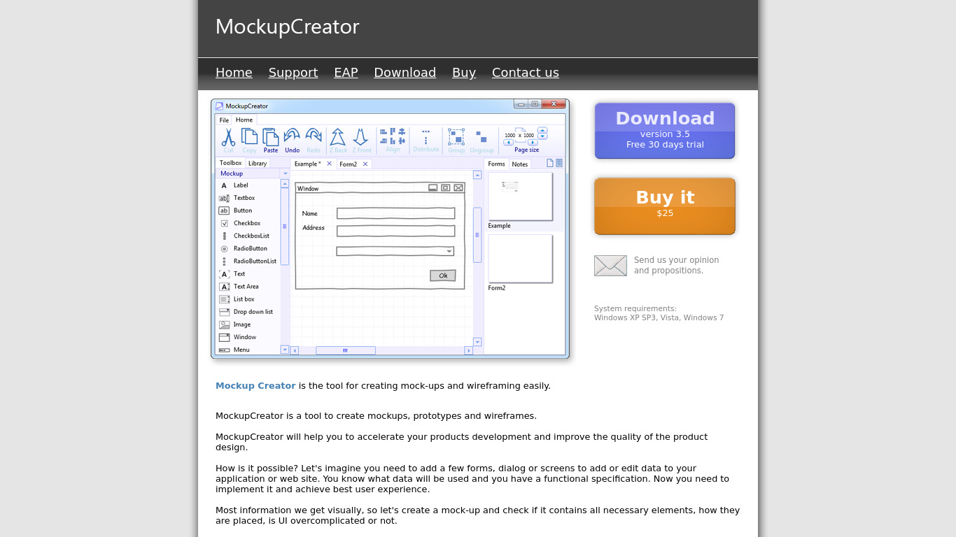 MockupCreator Landing page