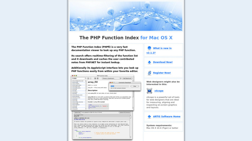 PHP Function Index Landing Page