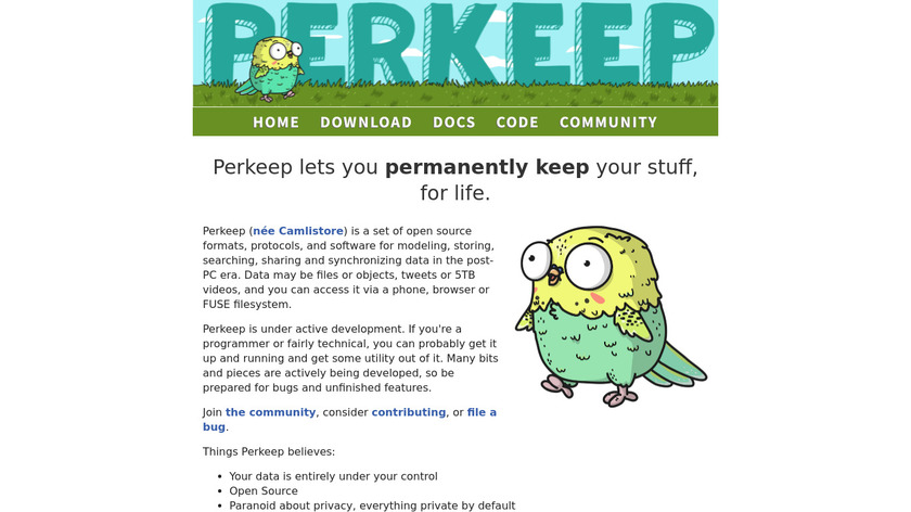 Perkeep Landing Page