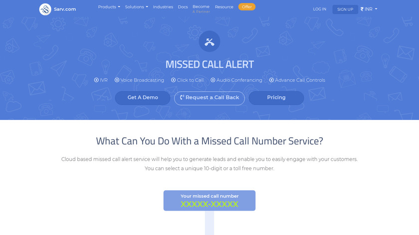 Missed Call Alert Landing Page