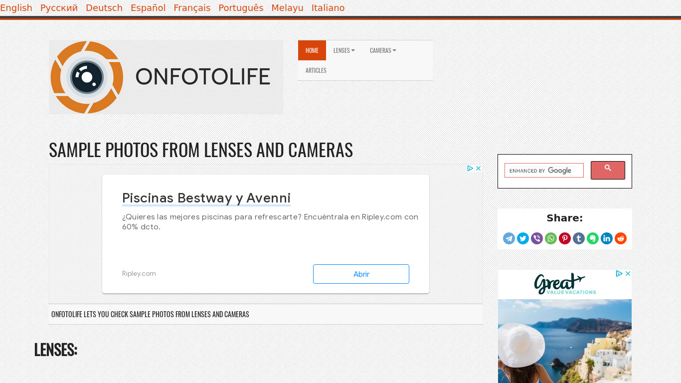 Onfotolife Landing page