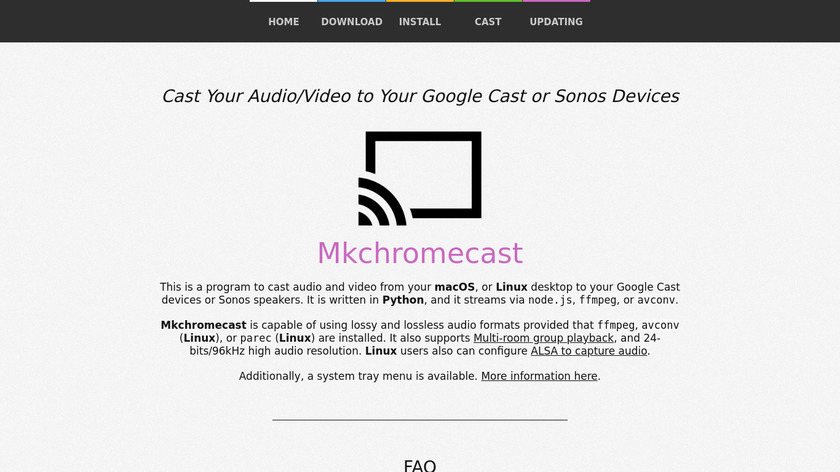 mkchromecast Landing Page