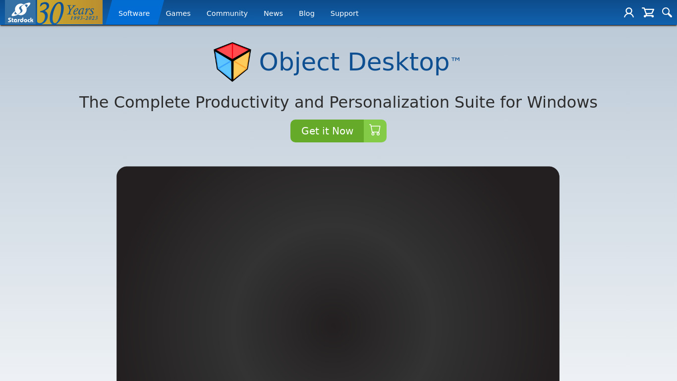 Object Desktop Landing page