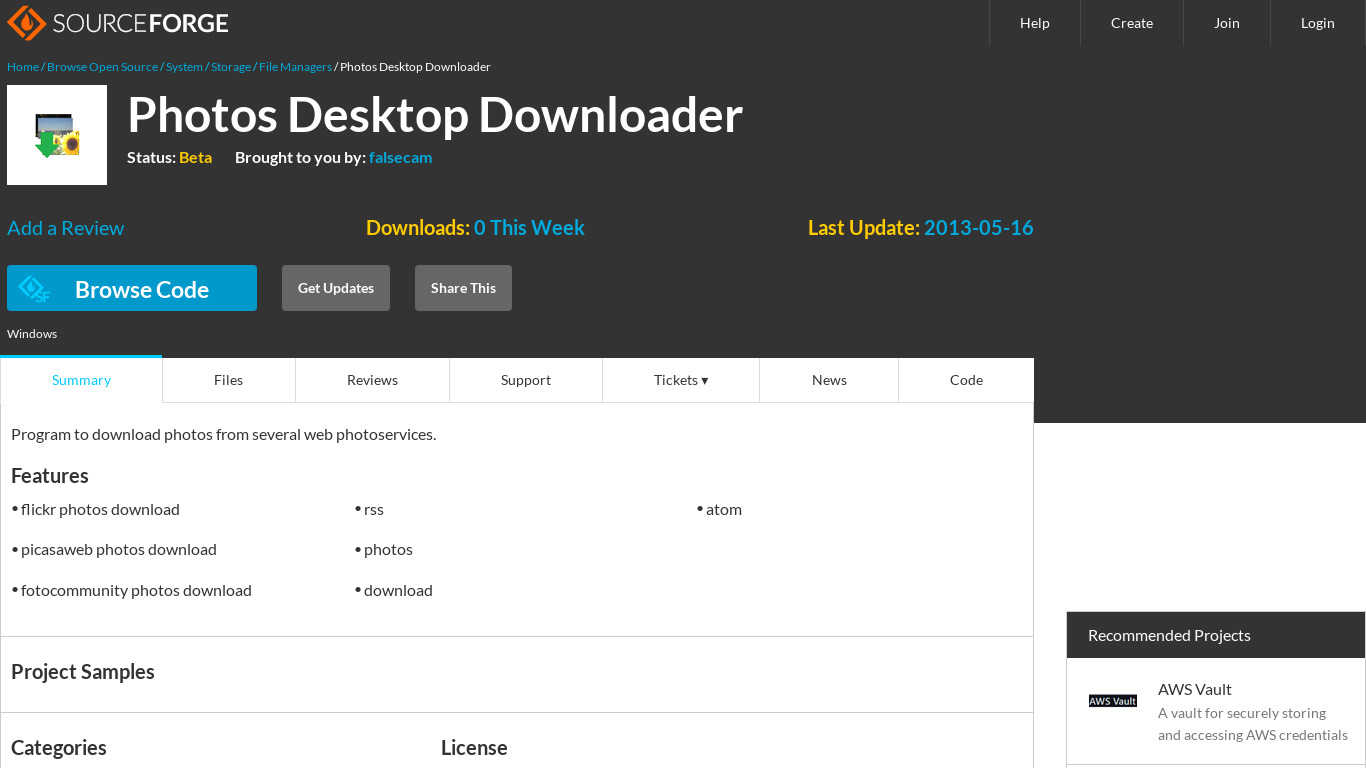 Photos Desktop Downloader Landing page