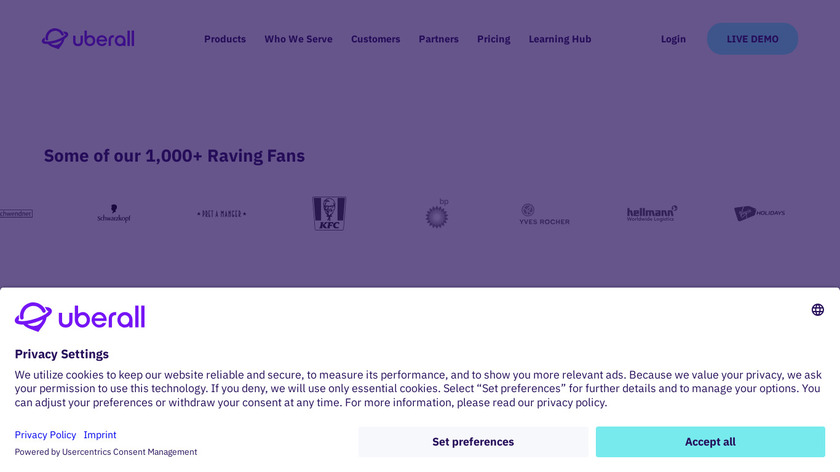 uberalls Landing Page