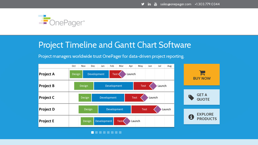 OnePager Pro for Microsoft Project Landing Page