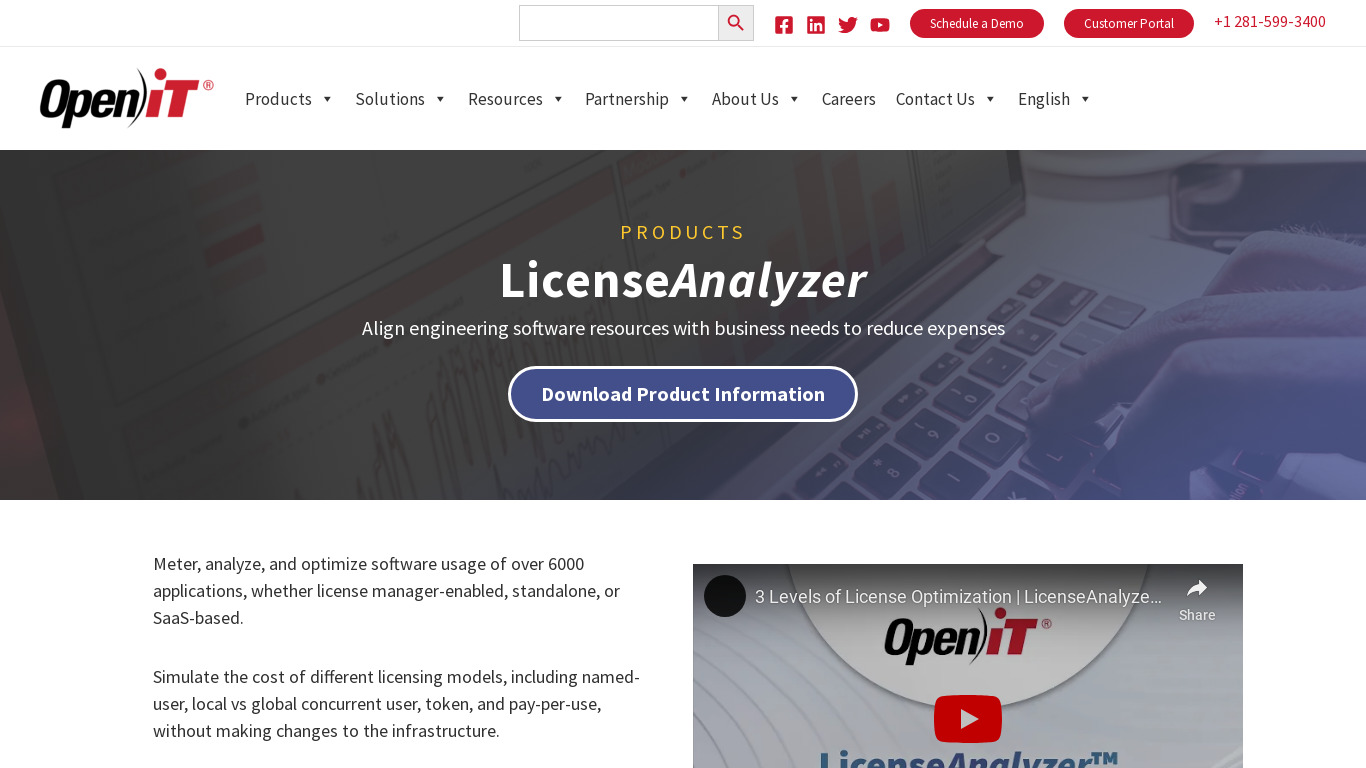Open iT LicenseAnalyzer Landing page