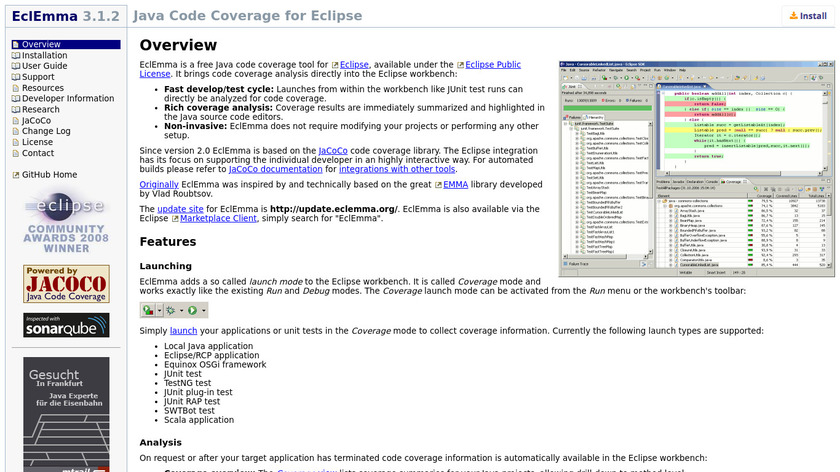 EclEmma Landing Page