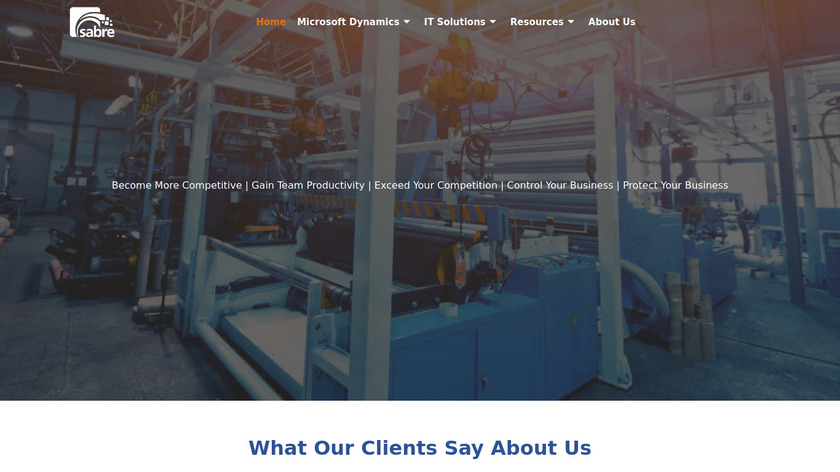 Sabre Limited Landing Page