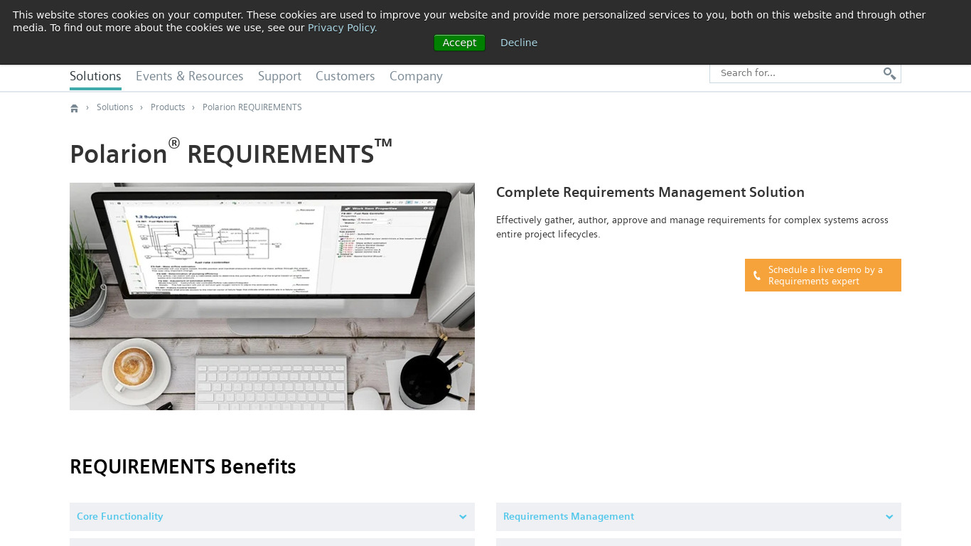 Polarion REQUIREMENTS Landing page