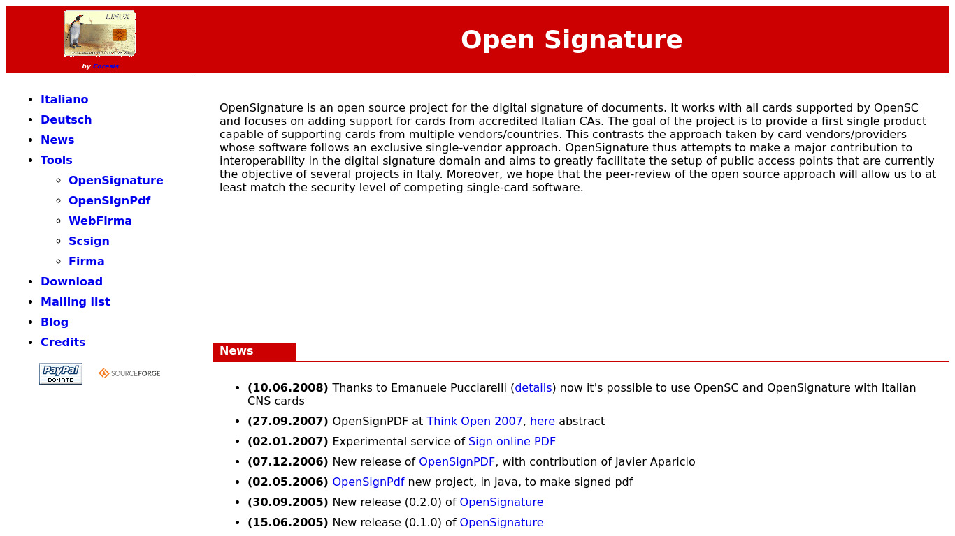 OpenSignature Landing page