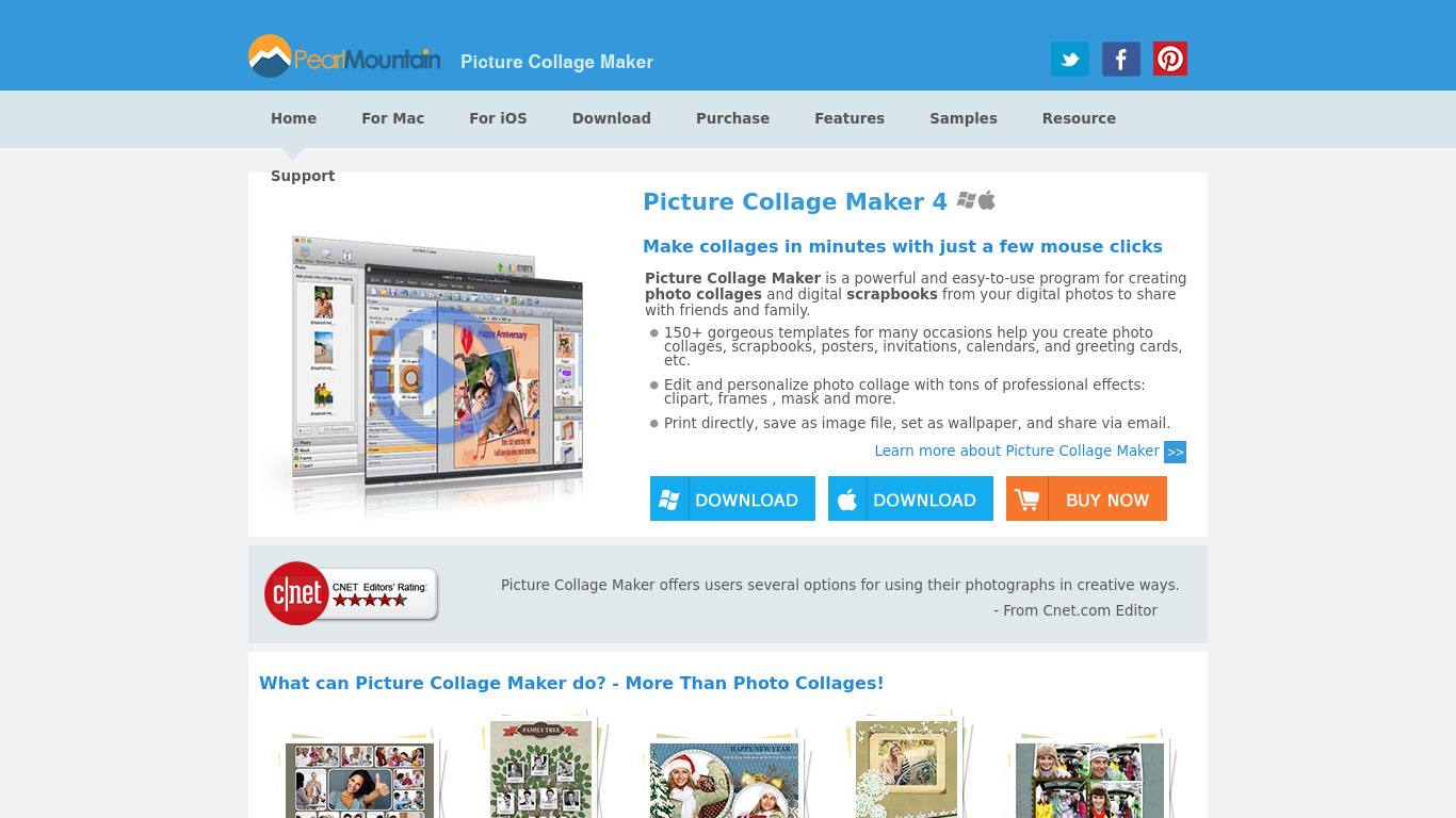 Picture Collage Maker Landing page