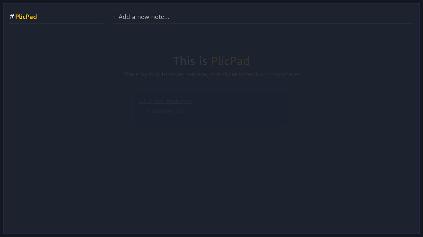 PlicPad Landing page