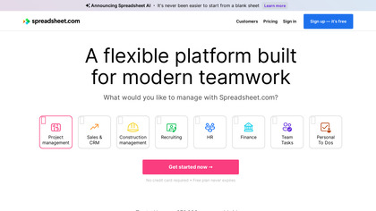 Spreadsheet.com screenshot