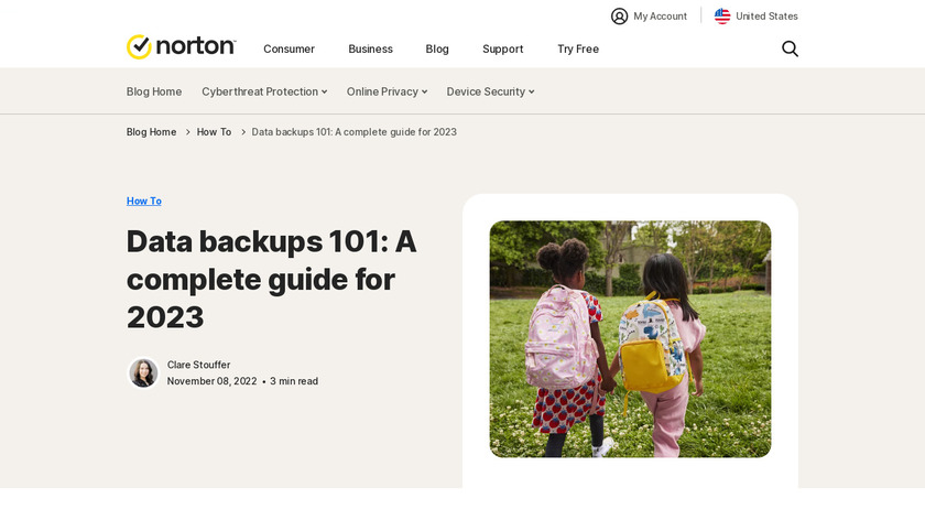 Norton Online Backup Landing Page
