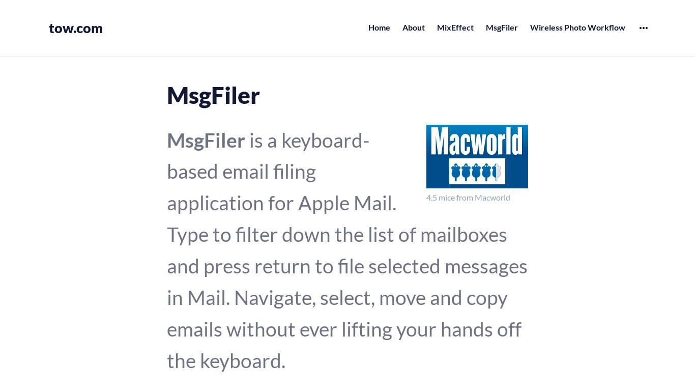 Msgfiler Landing page