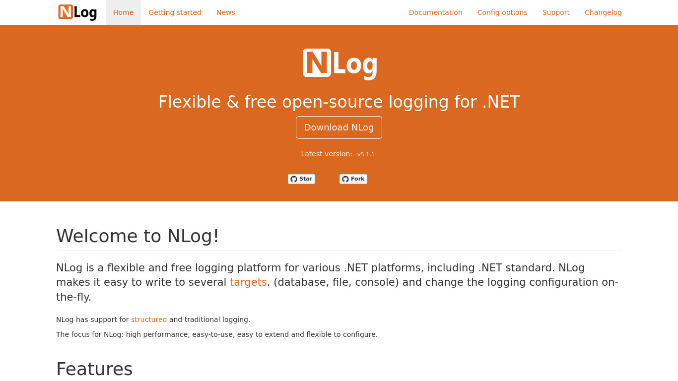 NLog Landing page