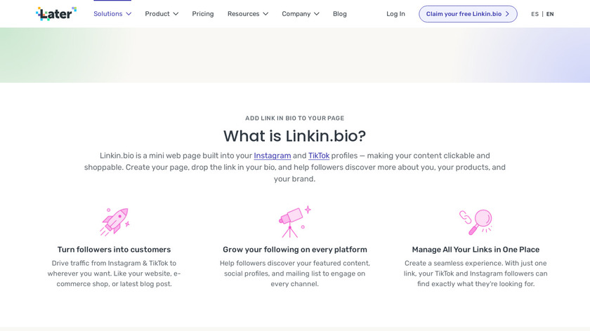 Linkin.bio by Later Landing Page
