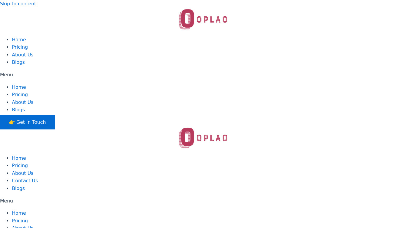 Oplao Landing page