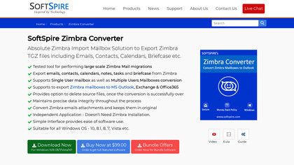 SoftSpire Zimbra Converter image