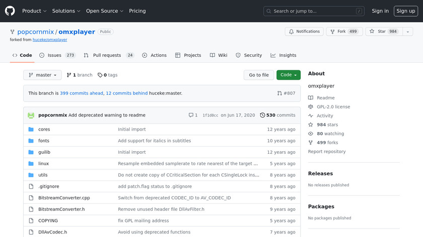 OMXPlayer Landing Page