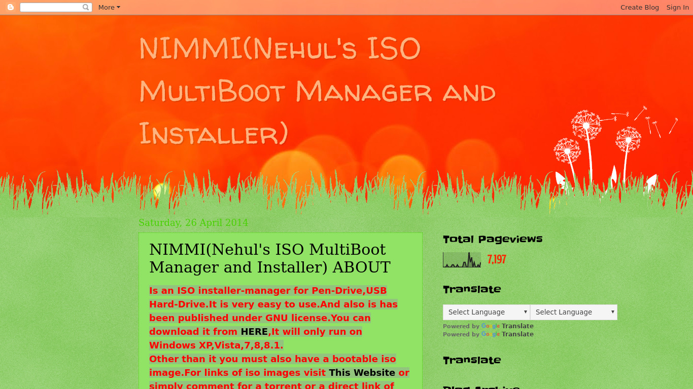 NIMMI Landing page