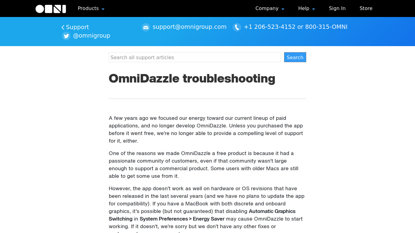 OmniDazzle Landing page