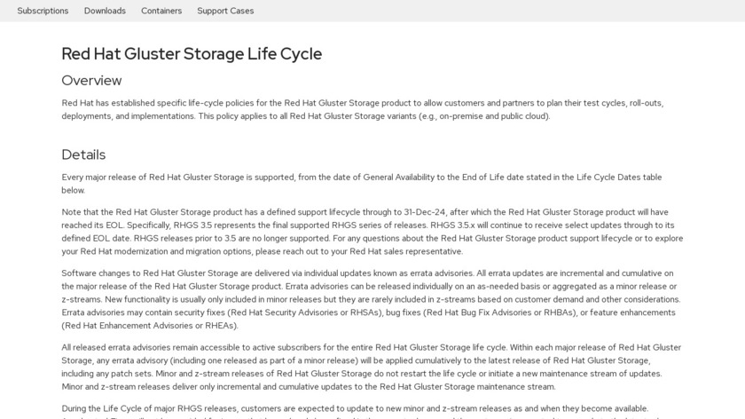 Red Hat Gluster Storage Landing Page