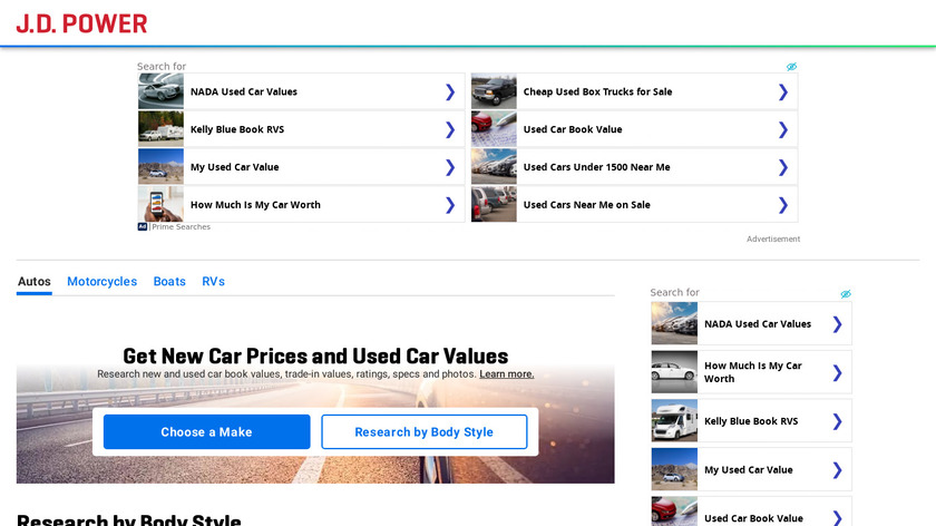 NADAguides Car Pricing Landing Page