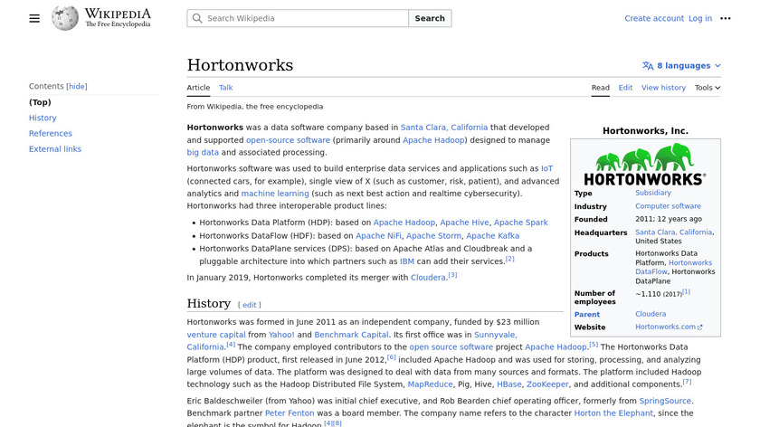 Hortonworks Landing Page