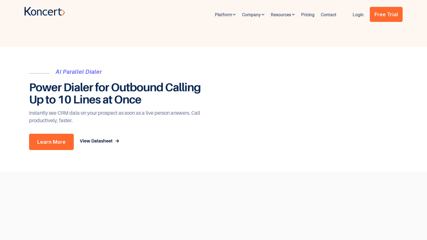 ConnectLeader Personal Dialer Landing page