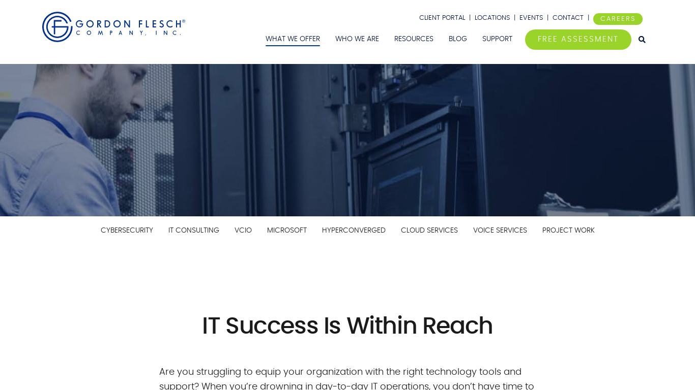 Information Technology Professionals Landing page