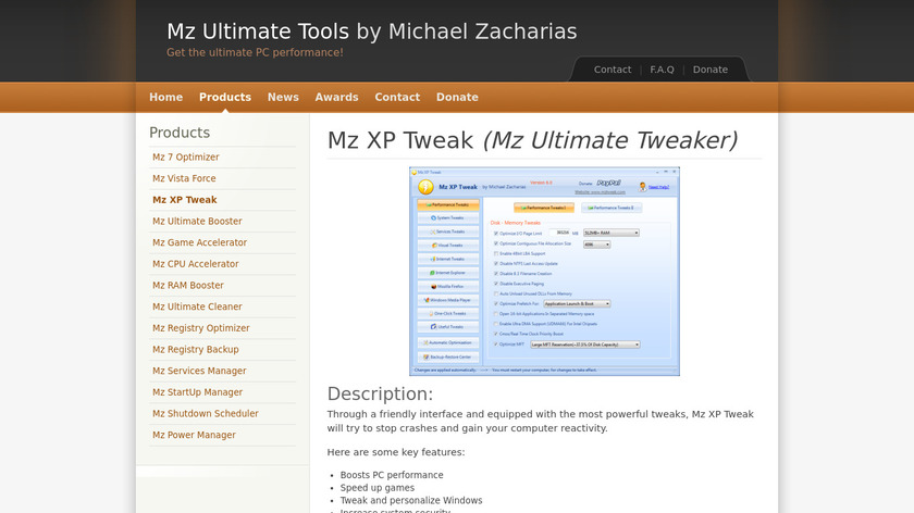 Mz Ultimate Tweaker Landing Page