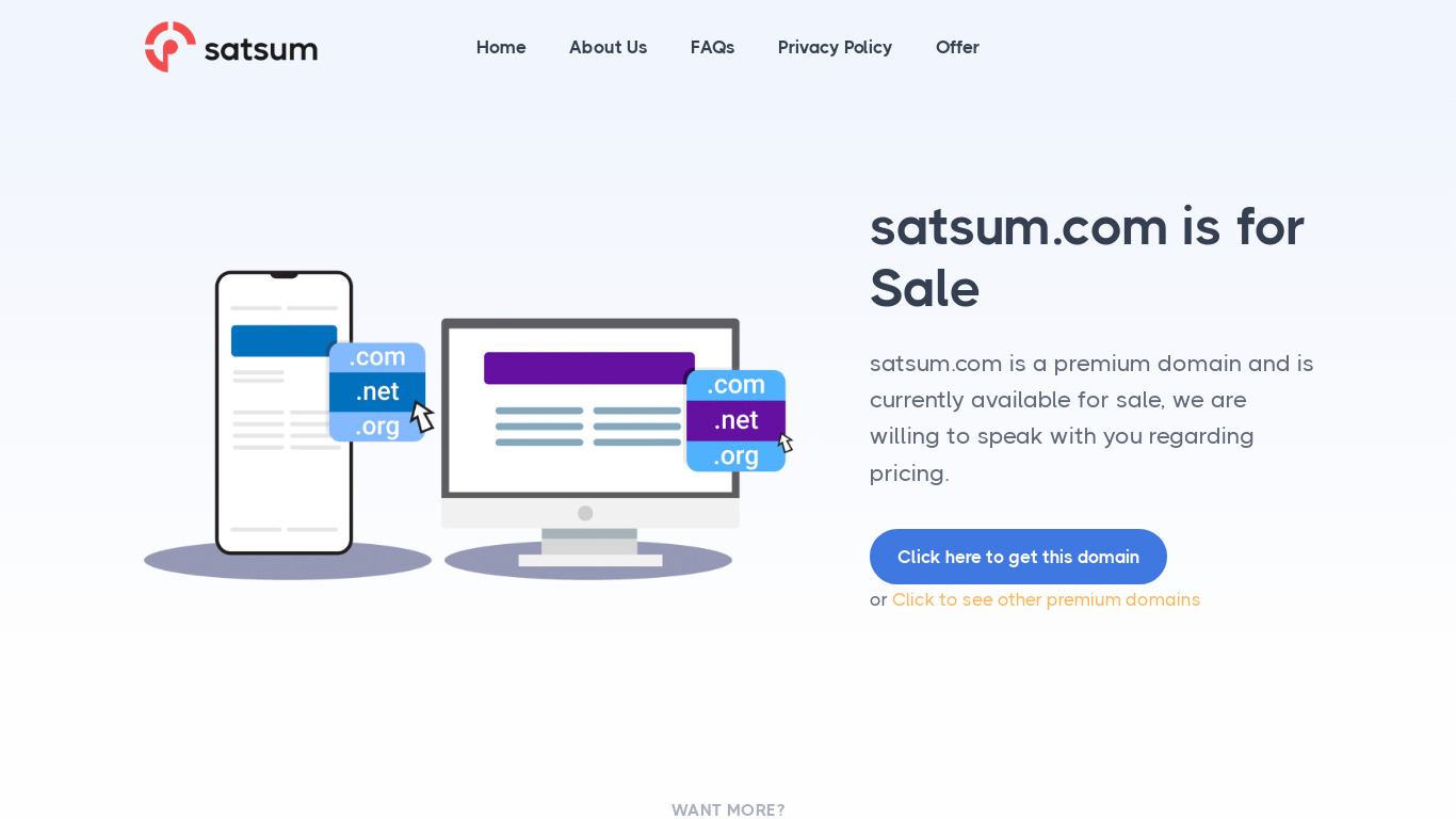 Satsum Landing page