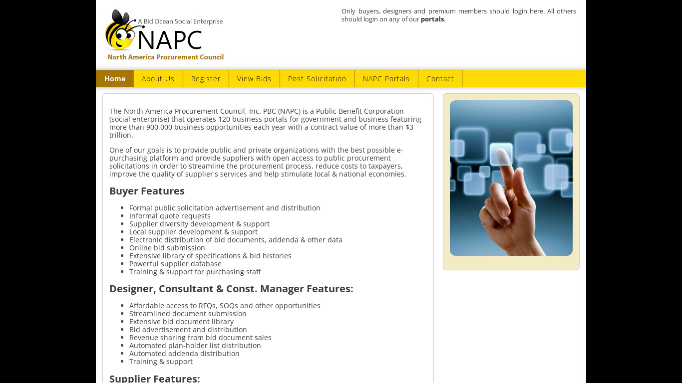 NAPC Landing page