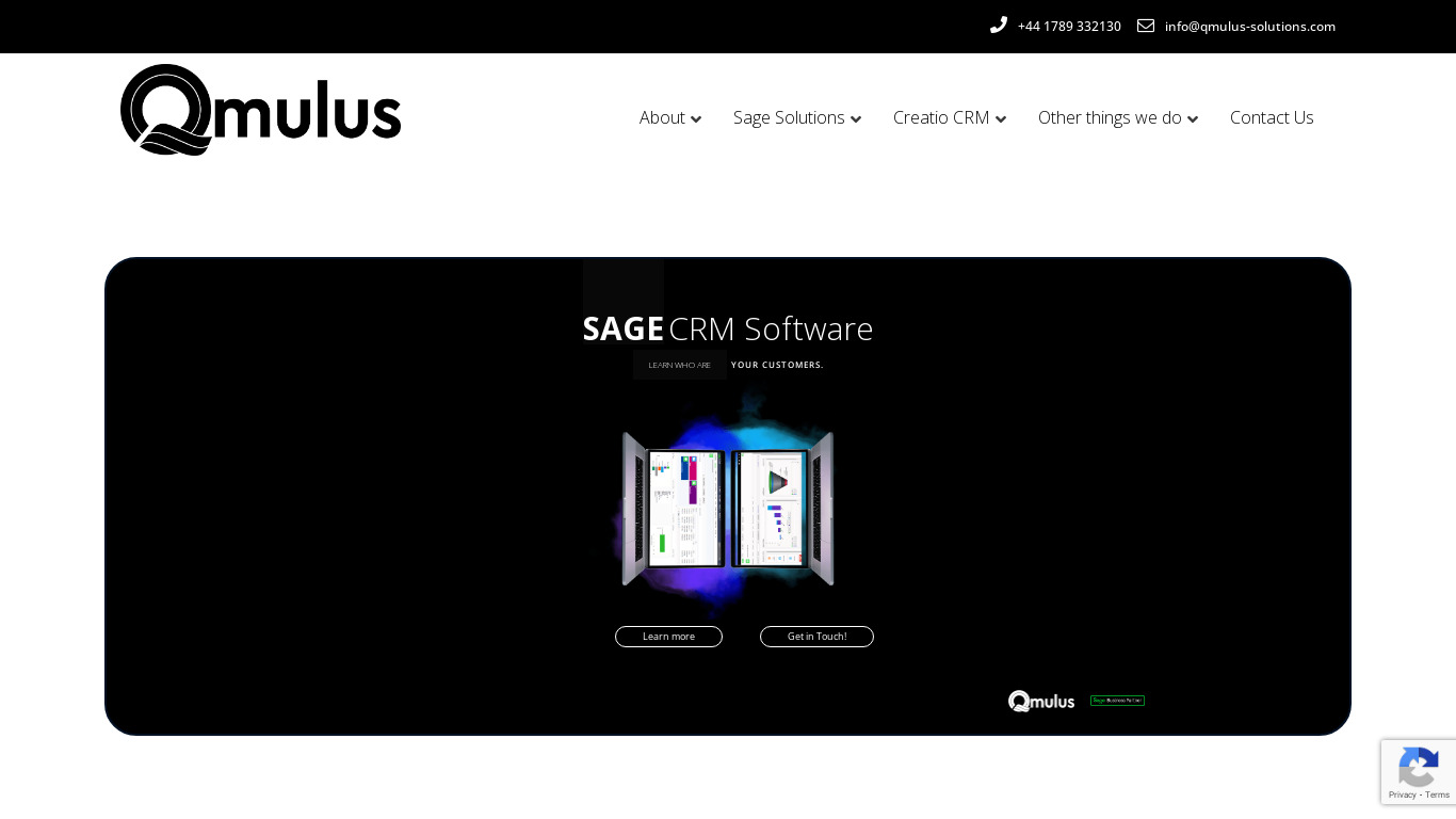 Qmulus Solutions Landing page
