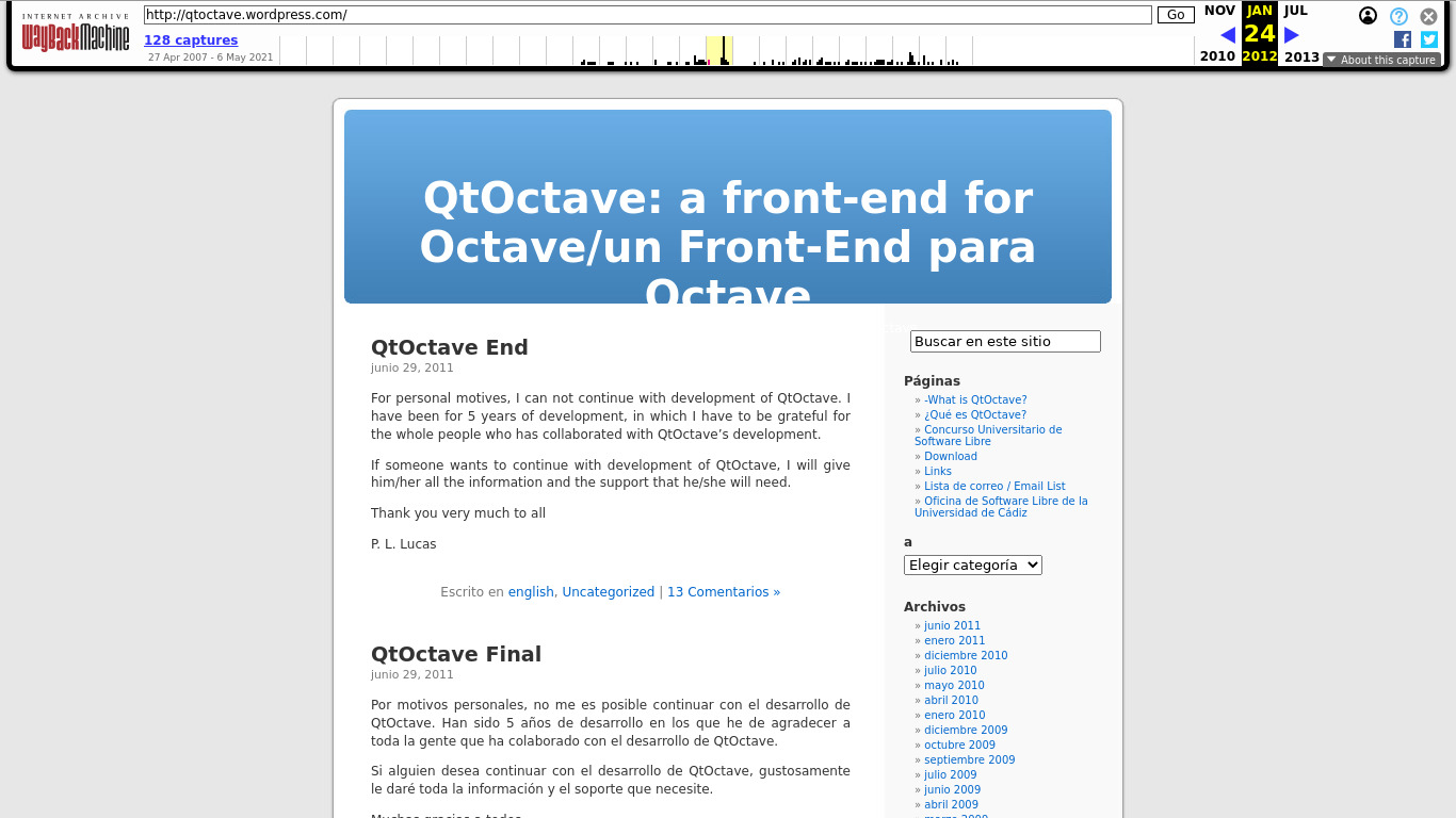 QtOctave Landing page