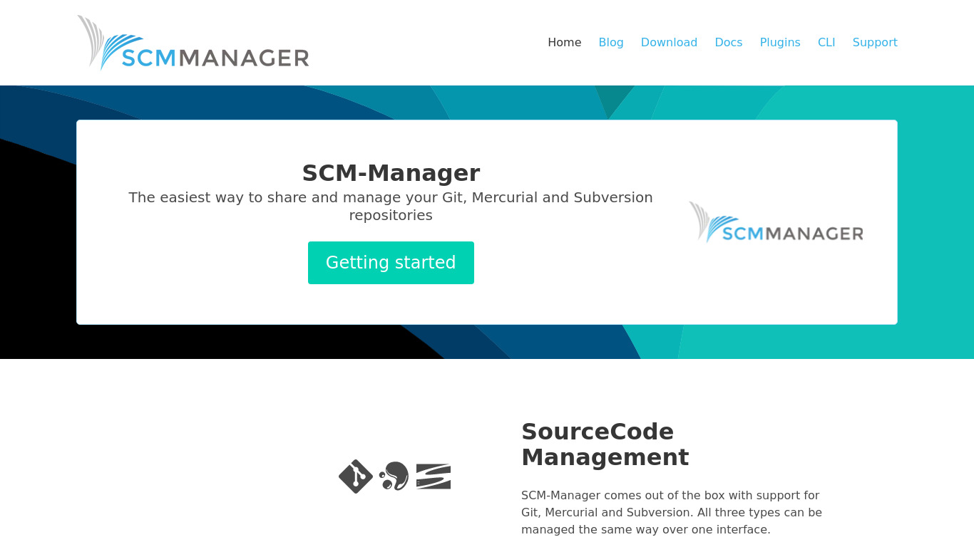 SCM-Manager Landing page